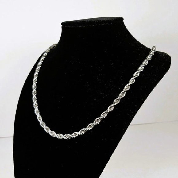 Accessories | 22 Mens 18k White Gold Twisted Rope Chain Necklace 22 ...